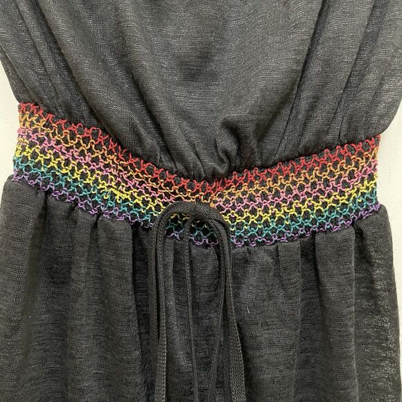 NEW Cupshe Strapless Romper Black Rainbow Lightweight Beach Boho Women's Small - Picture 4 of 14